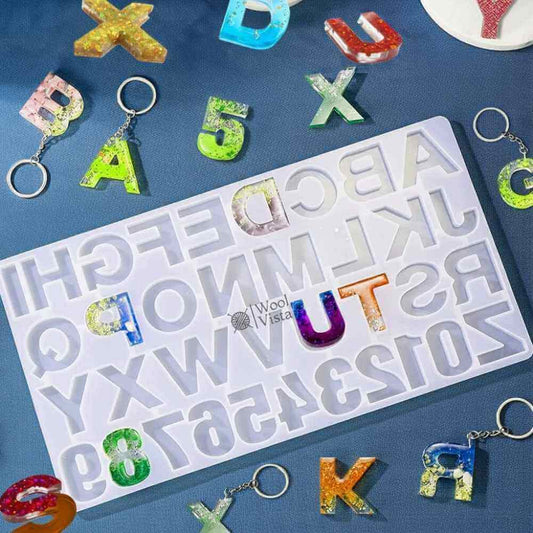 SILICONE LETTER RESIN MOLD – ALPHABET & NUMERIC MOLD FOR DIY JEWELRY, RESIN ART & CRAFT CASTING PROJECTS