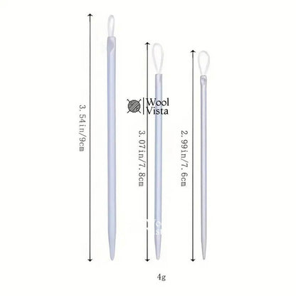 WHITE NYLON THREAD NEEDLES (SET OF 3) – LARGE EYE BENT NEEDLES FOR YARN & DIY CRAFTS