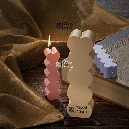 SMALL HEART PILLAR SILICONE MOLD – FOR CANDLE MAKING, RESIN ART & HANDMADE CRAFTS