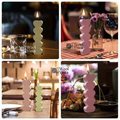 SMALL HEART PILLAR SILICONE MOLD – FOR CANDLE MAKING, RESIN ART & HANDMADE CRAFTS