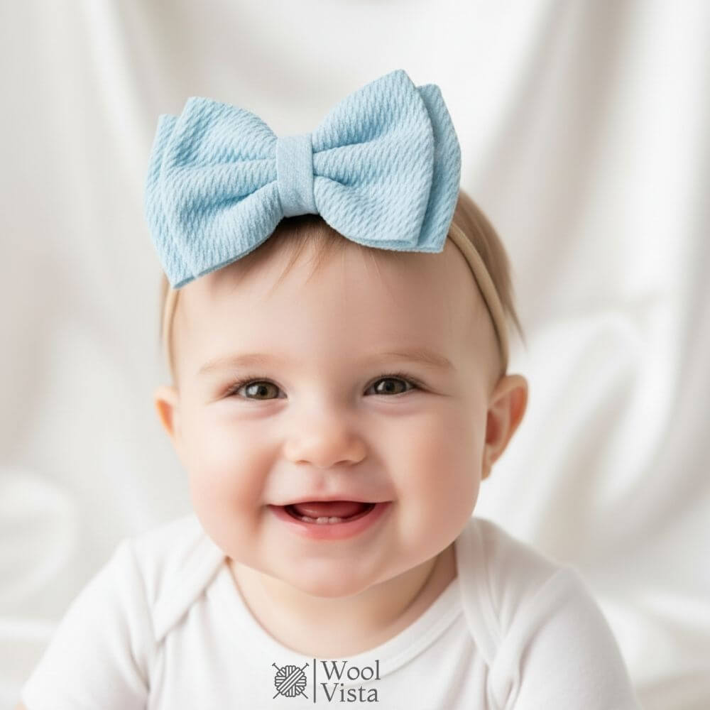 SOLID COLOR BOW HEADBANDS 4PCS – SOFT NYLON HAIR ACCESSORIES SET FOR KIDS & TODDLERS