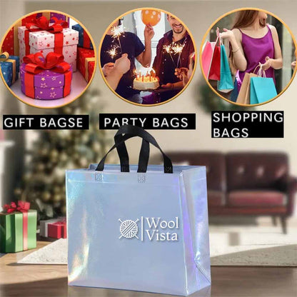 SPARKLING RAINBOW HOLOGRAPHIC LARGE GIFT BAGS