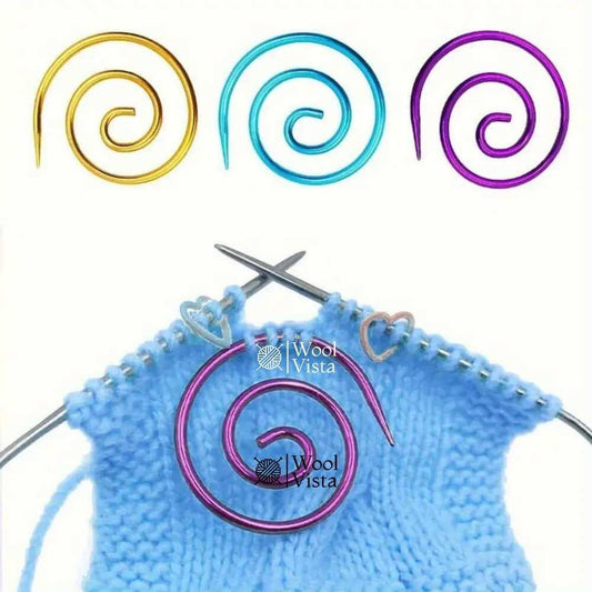 SPIRAL CABLE KNITTING NEEDLES – METAL RING TOOLS FOR CROCHET & SEWING