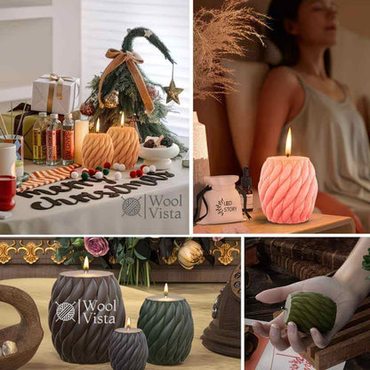 SPIRAL CANDLE SILICONE MOLD – 3D ROUND SPIRAL MOLDS FOR HANDMADE CANDLES, SOAP, RESIN, CLAY & PLASTER CRAFTS (MODERN DIY DESIGN)