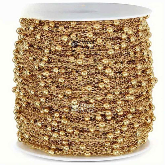 STAINLESS STEEL BEAD BALL CHAIN – DIY JEWELRY MAKING ACCESSORY- 1 METER