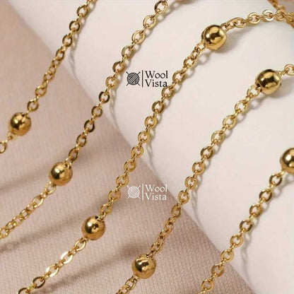 STAINLESS STEEL BEAD BALL CHAIN – DIY JEWELRY MAKING ACCESSORY- 1 METER