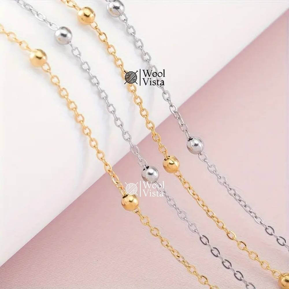 STAINLESS STEEL BEAD BALL CHAIN – DIY JEWELRY MAKING ACCESSORY- 1 METER