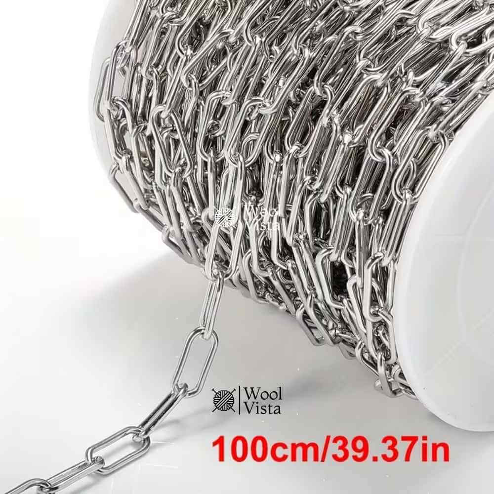 STAINLESS STEEL OVAL ROLO CHAIN – WIDE LINK DIY JEWELRY MAKING CHAIN FOR BRACELETS & NECKLACES 7MM - (1 METER)