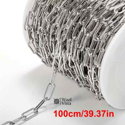 STAINLESS STEEL OVAL ROLO CHAIN – WIDE LINK DIY JEWELRY MAKING CHAIN FOR BRACELETS & NECKLACES 7MM - (1 METER)