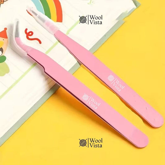 STAINLESS STEEL PRECISION TWEEZERS – DIY CRAFTING & JEWELRY MAKING TOOLS (2 PCS)