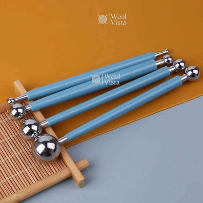 STEEL BALL CLAY SCULPTING TOOLS SET – 4PCS DOUBLE HEAD MODELING TOOLS FOR DIY CLAY, SCULPTING, CERAMICS & CRAFT PROJECTS