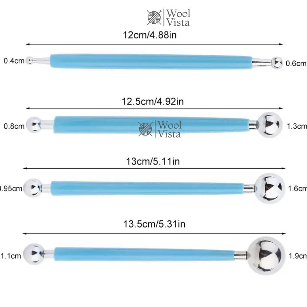STEEL BALL CLAY SCULPTING TOOLS SET – 4PCS DOUBLE HEAD MODELING TOOLS FOR DIY CLAY, SCULPTING, CERAMICS & CRAFT PROJECTS