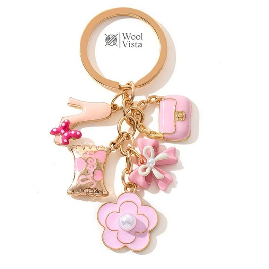 STYLISH ALLOY & ENAMEL 3D CHARM KEYCHAIN – CUTE FASHION KEY RING GIFT FOR HER, BAG CHARM ACCESSORY