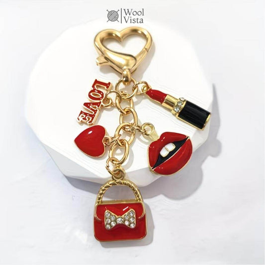 STYLISH ALLOY & ENAMEL 3D CHARM KEYCHAIN – CUTE FASHION KEY RING GIFT FOR HER, BAG CHARM ACCESSORY