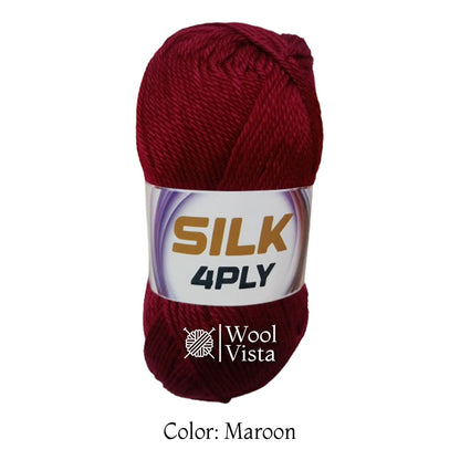 SUPER SOFT SILKY YARN BALL (PACK OF 4 YARN BALLS)