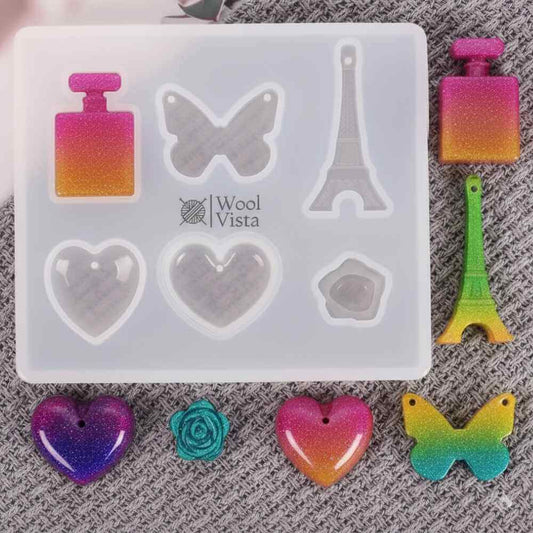 SILICONE MOLD FOR PENDANT, NECKLACE, BRACELET & KEYCHAIN MAKING – EPOXY RESIN JEWELRY CRAFT MOLD