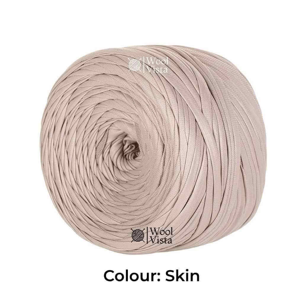 200G FAUX LEATHER T-SHIRT YARN – 60M SOFT WOVEN RIBBON YARN FOR CROCHET BAGS, KNITTING & HOME DECOR