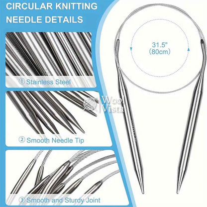 PREMIUM STAINLESS STEEL CIRCULAR KNITTING NEEDLE