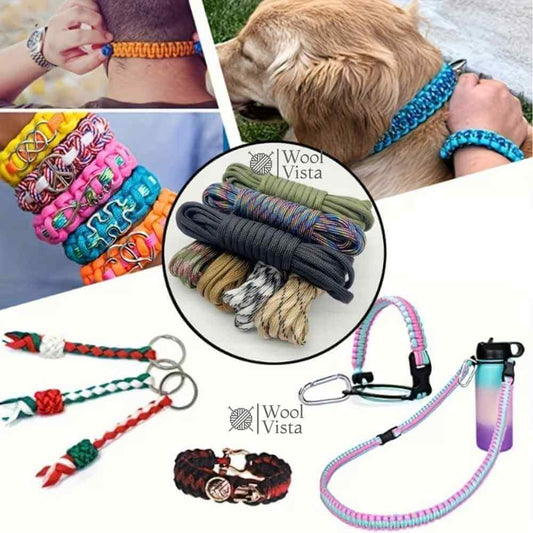 THICK BRAIDED PARACORD ROPE 4MM × 20M – STRONG HANDMADE DIY CORD FOR BRACELETS, KEYCHAINS, DOG COLLARS