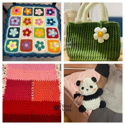 THIN CHENILLE PLUSH YARN – SOFT BLANKET & CROCHET YARN FOR KNITTING, DIY CRAFTS