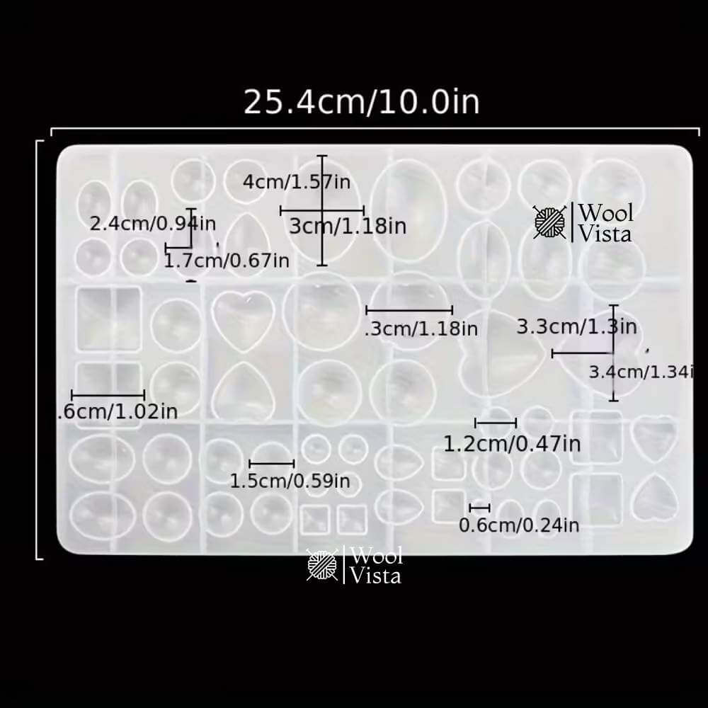 TIME GEM RECTANGULAR SILICONE MOLD – LARGE 10-INCH EPOXY RESIN MOLD FOR JEWELRY, EARRINGS & PENDANTS