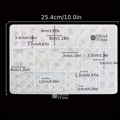 TIME GEM RECTANGULAR SILICONE MOLD – LARGE 10-INCH EPOXY RESIN MOLD FOR JEWELRY, EARRINGS & PENDANTS