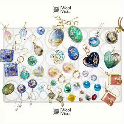 TIME GEM RECTANGULAR SILICONE MOLD – LARGE 10-INCH EPOXY RESIN MOLD FOR JEWELRY, EARRINGS & PENDANTS