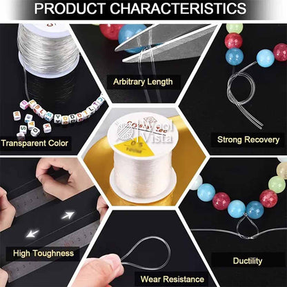 TRANSPARENT ELASTIC BRACELET ROPE - 10 METERS