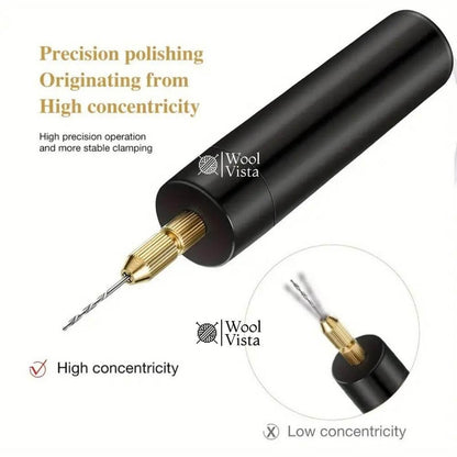 USB-POWERED HANDHELD ELECTRIC DRILL SET WITH 3 BITS – PRECISION TOOL FOR DIY WOOD & METAL CRAFTS