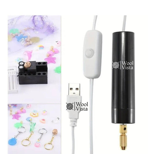USB-POWERED HANDHELD ELECTRIC DRILL SET WITH 3 BITS – PRECISION TOOL FOR DIY WOOD & METAL CRAFTS