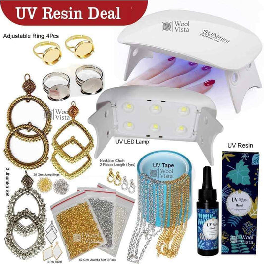 UV RESIN COMPLETE STARTER DEAL – INCLUDES UV RESIN, UV LAMP, JEWELRY FINDINGS & MORE