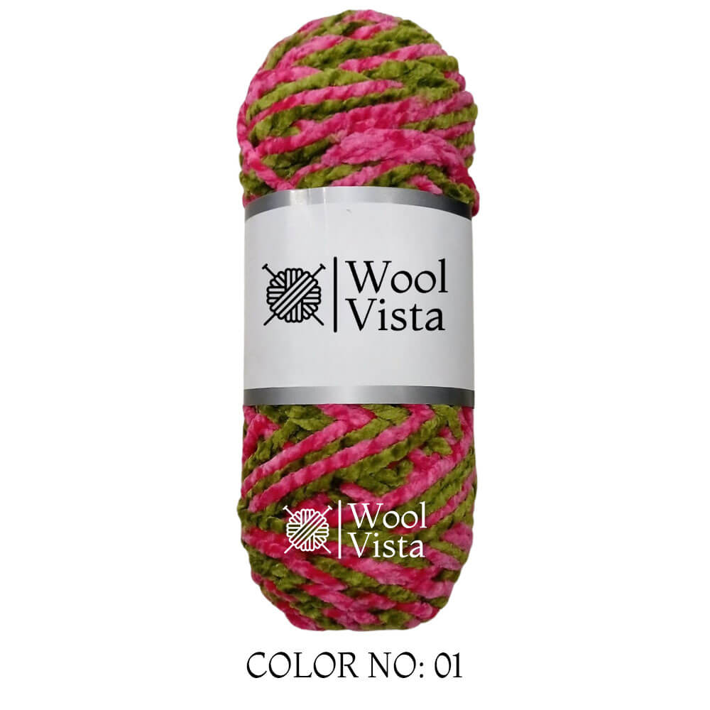 VELVET CHENILLE YARN MULTI - VELVET YARN BALL (PACK OF 5)