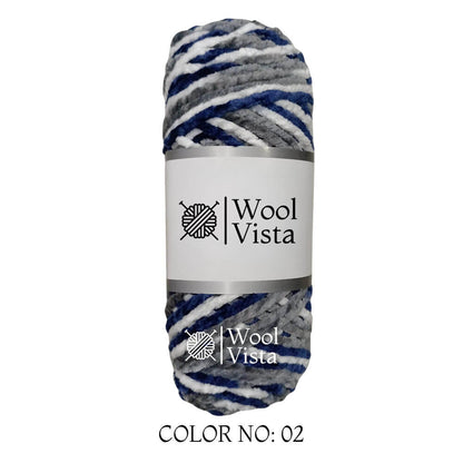 VELVET CHENILLE YARN MULTI - VELVET YARN BALL (PACK OF 5)