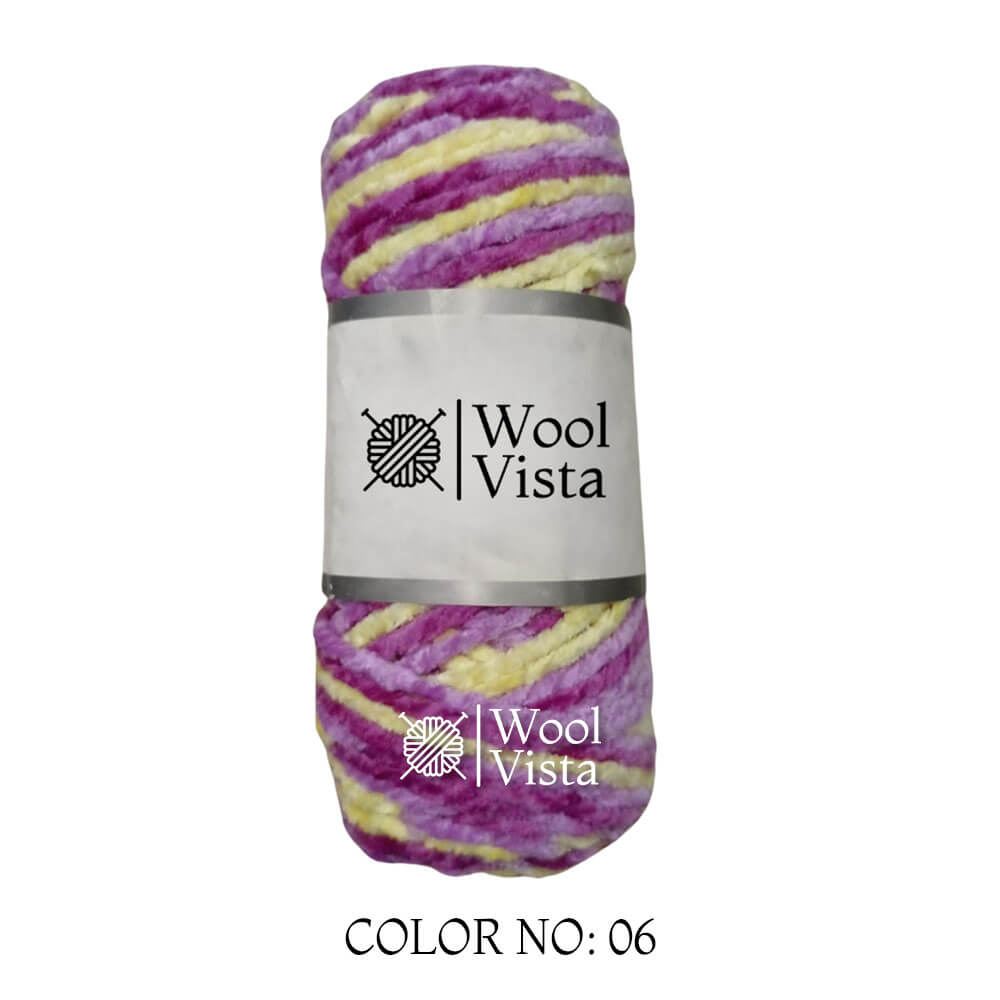 VELVET CHENILLE YARN MULTI - VELVET YARN BALL (PACK OF 5)