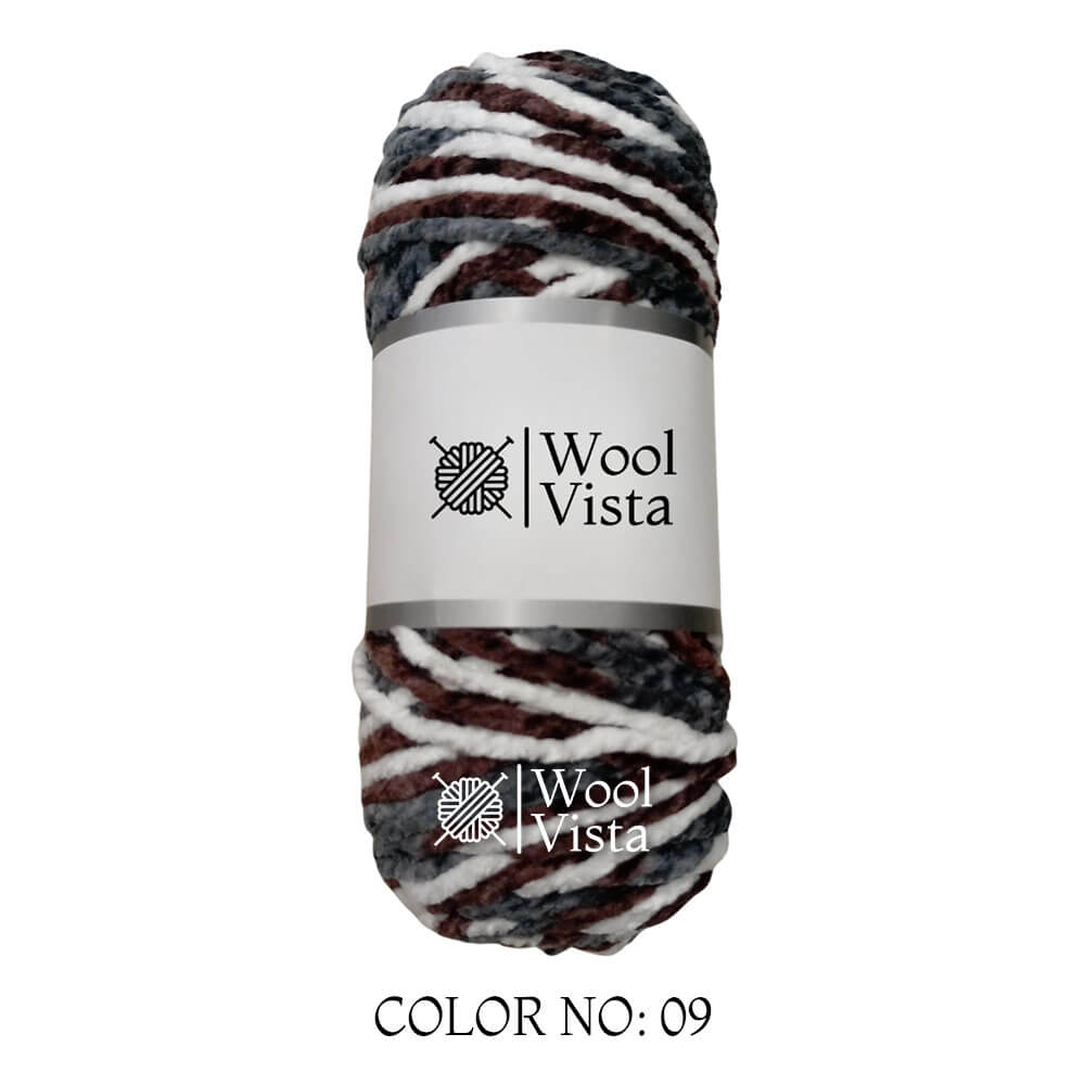 VELVET CHENILLE YARN MULTI - VELVET YARN BALL (PACK OF 5)