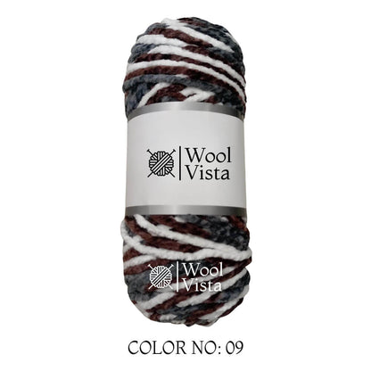 VELVET CHENILLE YARN MULTI - VELVET YARN BALL (PACK OF 5)