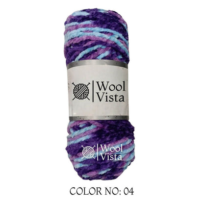 VELVET CHENILLE YARN MULTI - VELVET YARN BALL (PACK OF 5)