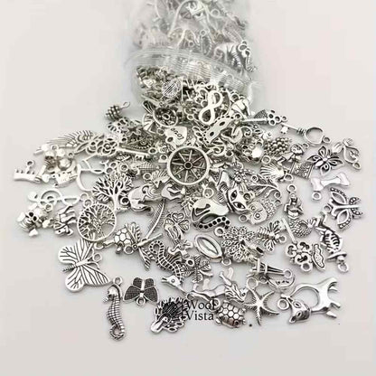 VINTAGE SILVER ALLOY CHARMS – SILVER ALLOY PENDANTS FOR DIY JEWELRY MAKING