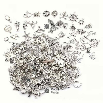 VINTAGE SILVER ALLOY CHARMS – SILVER ALLOY PENDANTS FOR DIY JEWELRY MAKING