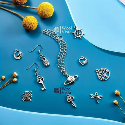 VINTAGE SILVER ALLOY CHARMS – SILVER ALLOY PENDANTS FOR DIY JEWELRY MAKING
