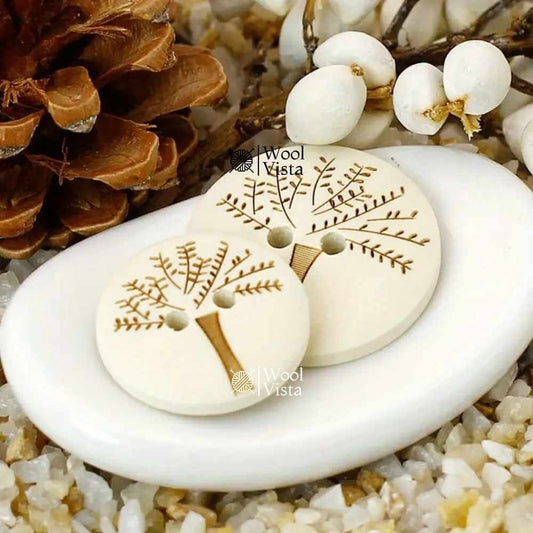 VINTAGE WOODEN BUTTONS– CLASSIC SEWING ACCESSORY FOR COATS & CARDIGANS (PACK OF 10)