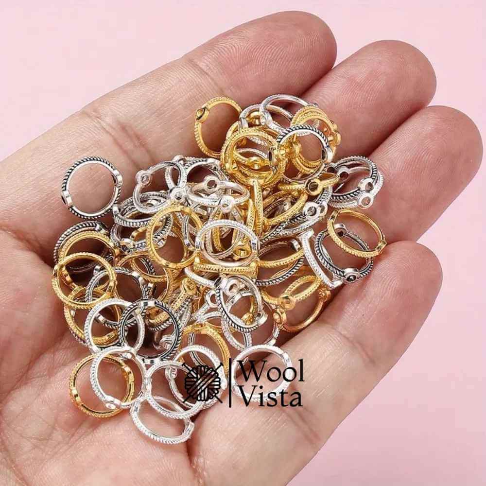 VINTAGE ROUND & HEXAGON BEAD CONNECTING RINGS
