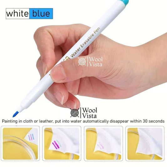 WASHABLE REMOVABLE FABRIC MARKER – WATER-SOLUBLE FABRIC PEN FOR SEWING, EMBROIDERY & DIY CRAFTS