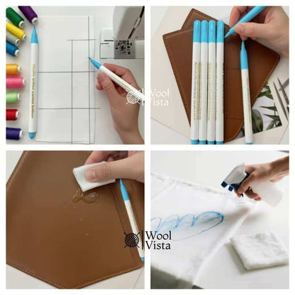 WASHABLE REMOVABLE FABRIC MARKER – WATER-SOLUBLE FABRIC PEN FOR SEWING, EMBROIDERY & DIY CRAFTS