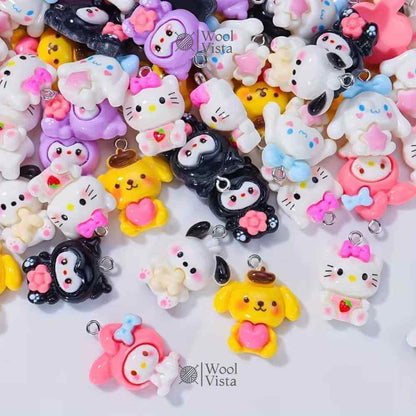 WHIMSICAL RESIN CARTOON, PLANT & FOOD SERIES CHARMS FOR JEWELRY MAKING – 10PCS DIY HANDMADE CRAFT SUPPLIES