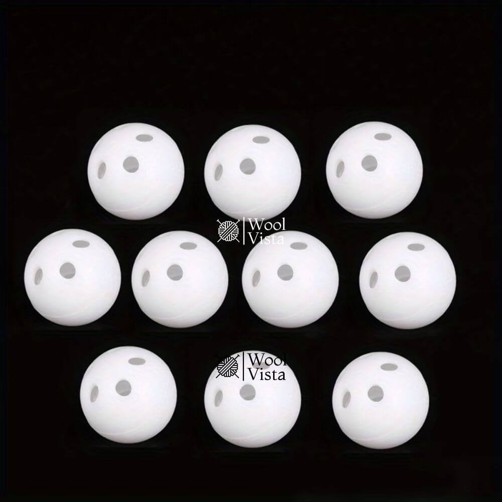 WHITE PLASTIC RATTLE BALLS 24MM – SQUEAKY CAT & SMALL PET TOY ACCESSORIES (PACK OF 5)