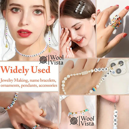 ACRYLIC ALPHABET BEADS A–Z – LETTER BEADS FOR BRACELETS, NECKLACES, KEYCHAINS & DIY JEWELLERY CRAFTS