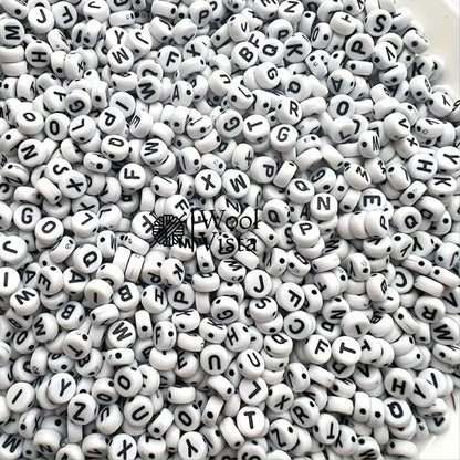 ACRYLIC ALPHABET BEADS A–Z – LETTER BEADS FOR BRACELETS, NECKLACES, KEYCHAINS & DIY JEWELLERY CRAFTS