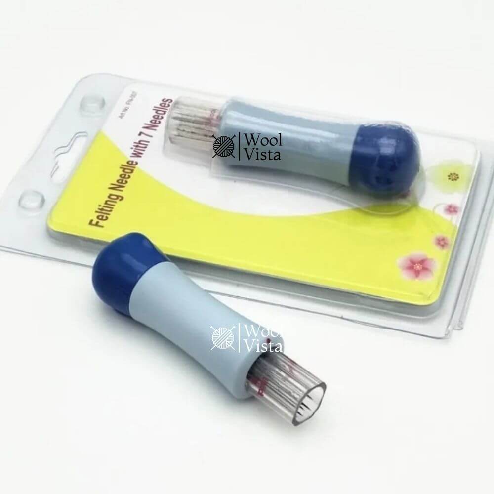 WOOL FELTING TOOL KIT – ANTI-SLIP HANDLE NEEDLE FELTING TOOL WITH 7 DURABLE NEEDLES FOR DIY WOOL CRAFTS, SEWING & FELT PROJECTS