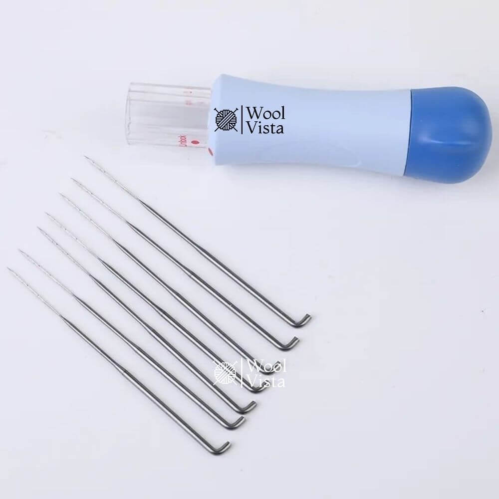 WOOL FELTING TOOL KIT – ANTI-SLIP HANDLE NEEDLE FELTING TOOL WITH 7 DURABLE NEEDLES FOR DIY WOOL CRAFTS, SEWING & FELT PROJECTS